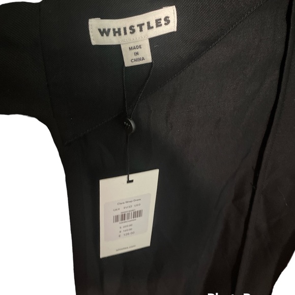 Whistles Clara black wrap dress sz-0 - Picture 6 of 6
